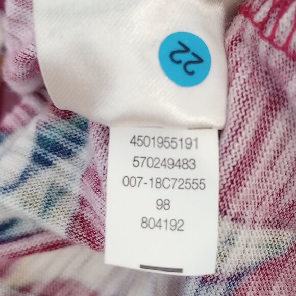 Chico's V-Neck Tropical Floral Cotton-Blend Tee - Picture 8 of 8